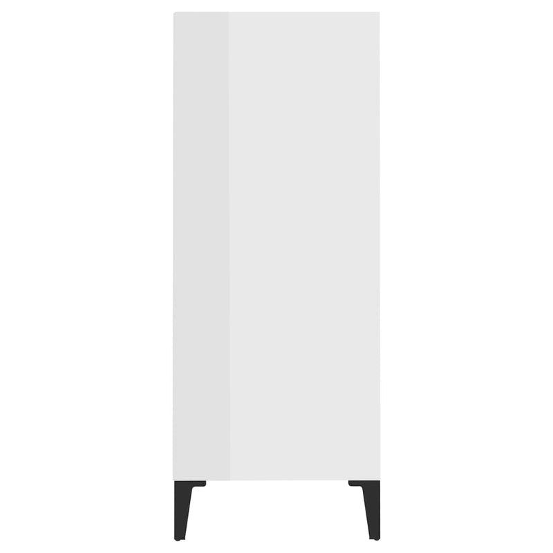 Sideboard High Gloss White 22.4"x14"x35.4" Chipboard