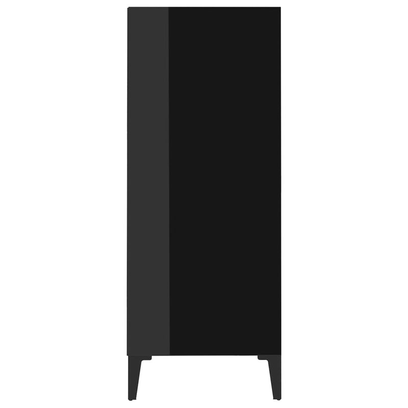 Sideboard High Gloss Black 22.4"x13.8"x35.4" Chipboard