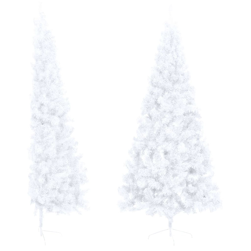 Artificial Half Christmas Tree with Stand White 70.8" PVC