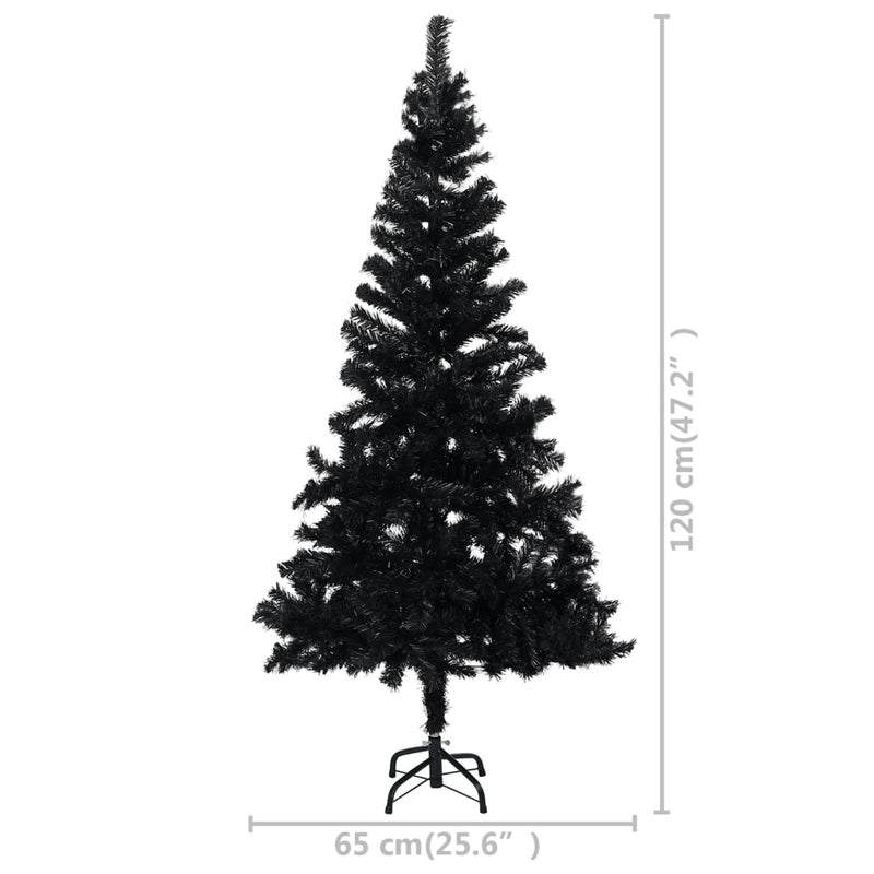 Artificial Christmas Tree with Stand Black 47.2" PVC