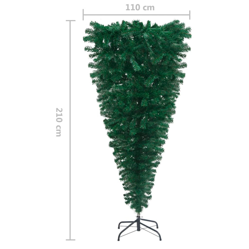 Upside-down Artificial Christmas Tree with Stand Green 82.7"