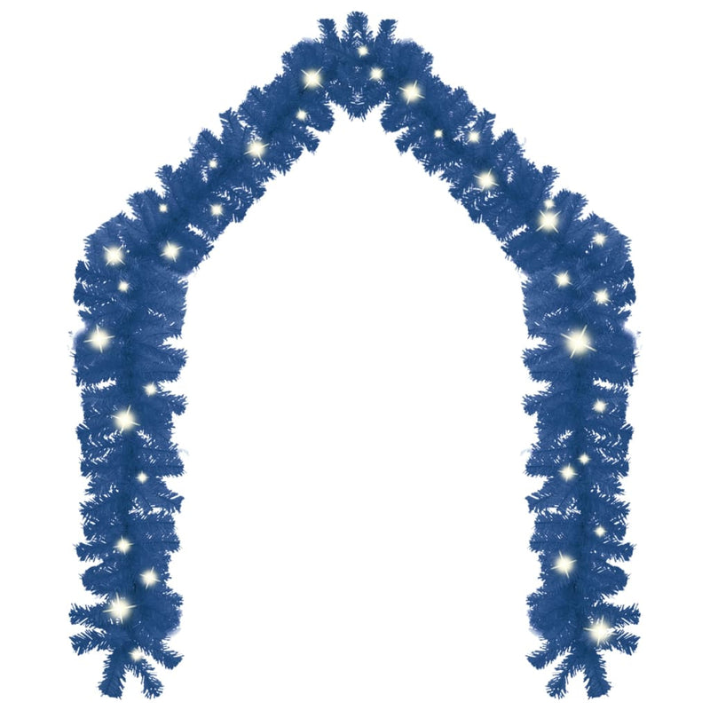 Christmas Garland with LED Lights 197" Blue