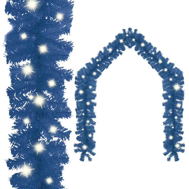 Christmas Garland with LED Lights 393.7" Blue