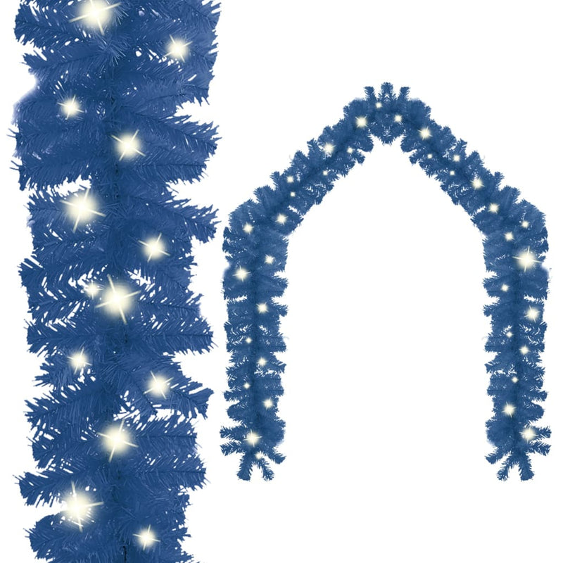 Christmas Garland with LED Lights 787.4" Blue