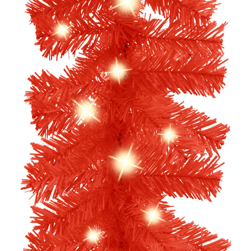Christmas Garland with LED Lights 393.7" Red