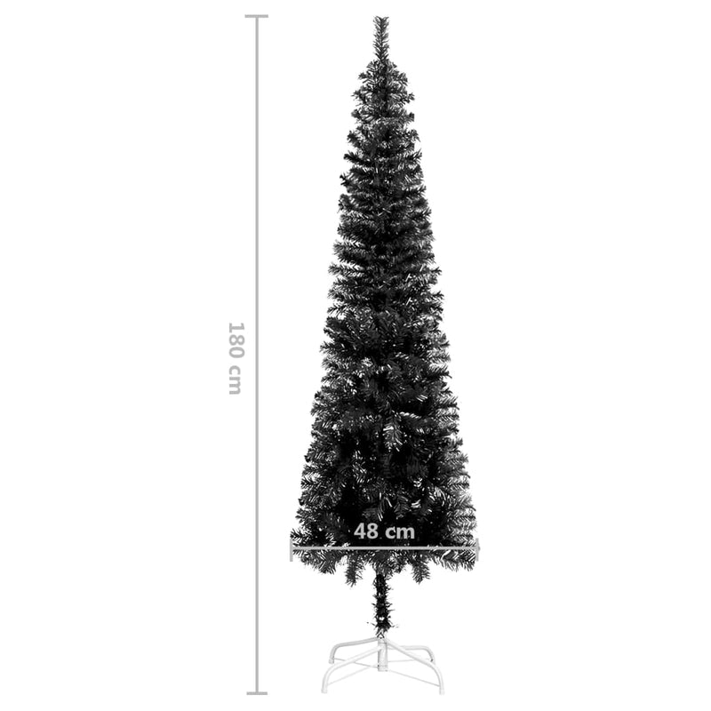 Slim Christmas Tree Black 70.9"