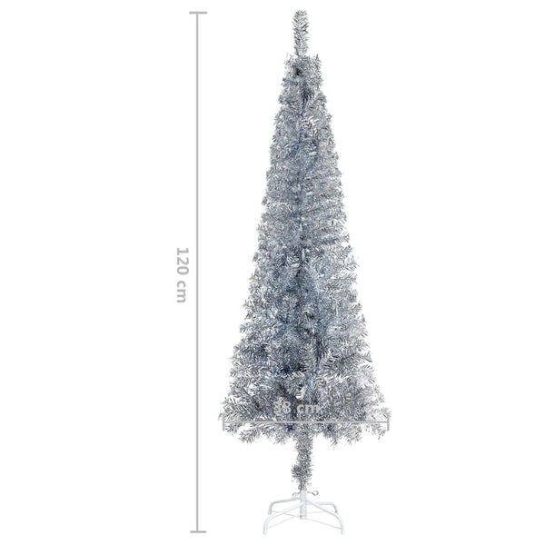 Slim Christmas Tree Silver 47.2"