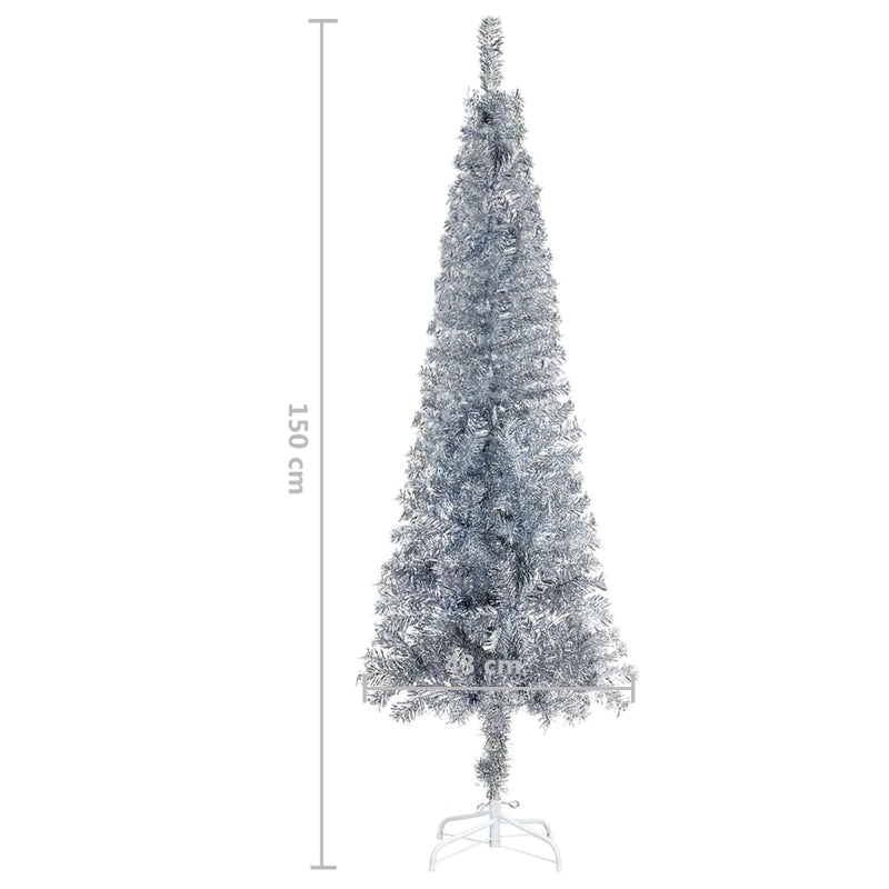 Slim Christmas Tree Silver 59.1"