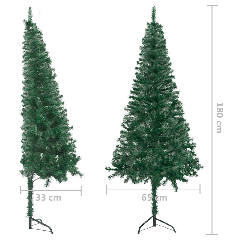 Corner Artificial Christmas Tree Green 70.9" PVC