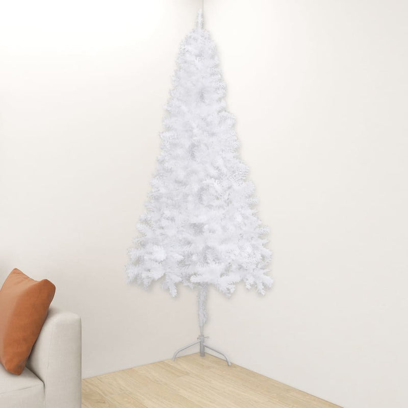 Corner Artificial Christmas Tree White 70.9" PVC