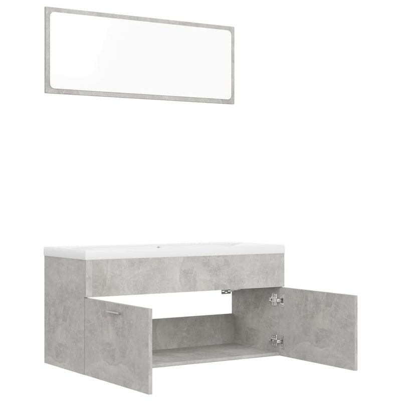 Bathroom Furniture Set Concrete Gray Chipboard