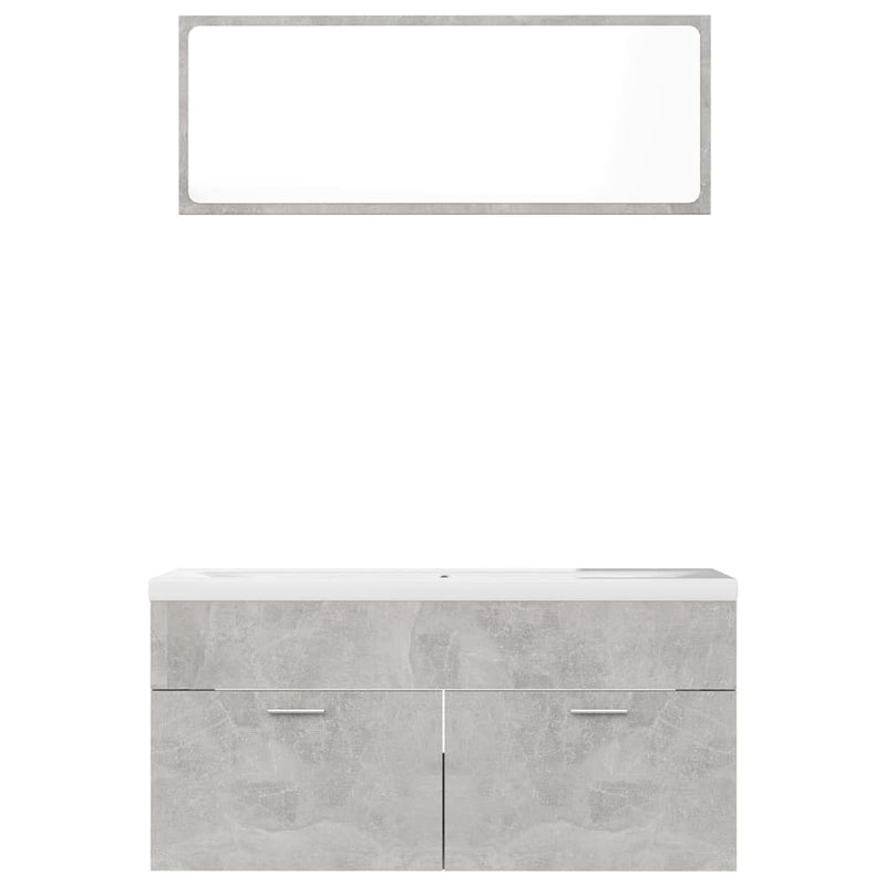 Bathroom Furniture Set Concrete Gray Chipboard