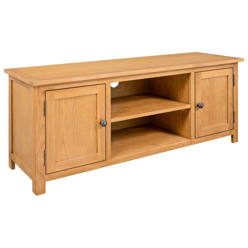 TV Cabinet 43.3"x13.8"x17.3" Solid Oak Wood
