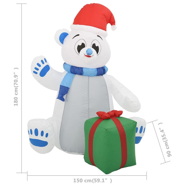 Christmas Inflatable Polar Bear LED Indoor and Outdoor 70.9" (US only)