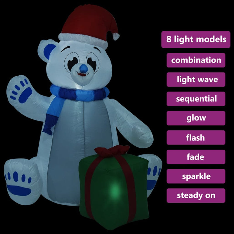 Christmas Inflatable Polar Bear LED Indoor and Outdoor 94.5" (US only)