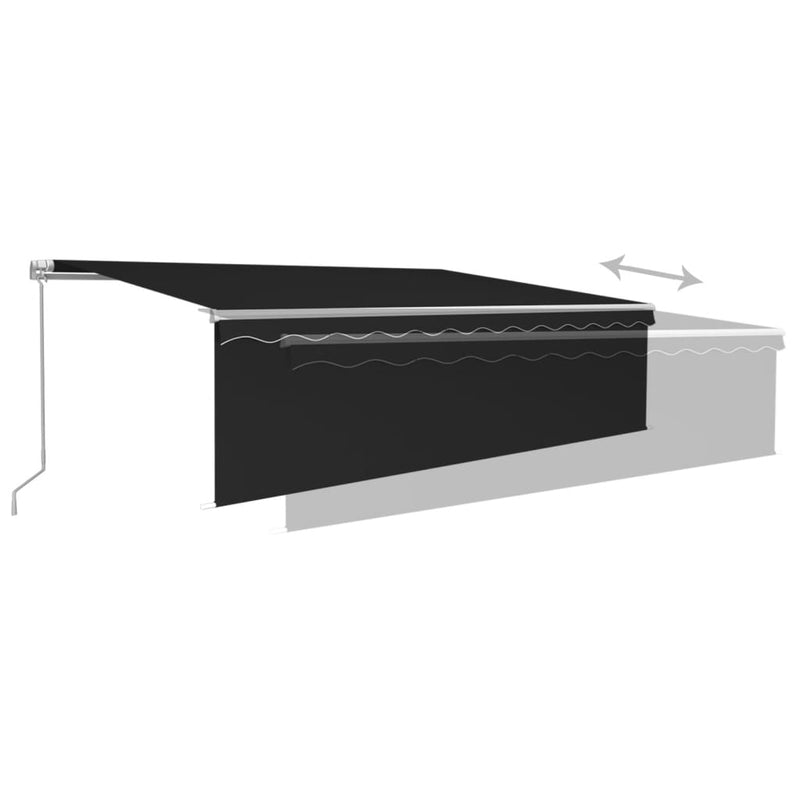 Manual Retractable Awning with Blind 196.9"x118.1" Anthracite