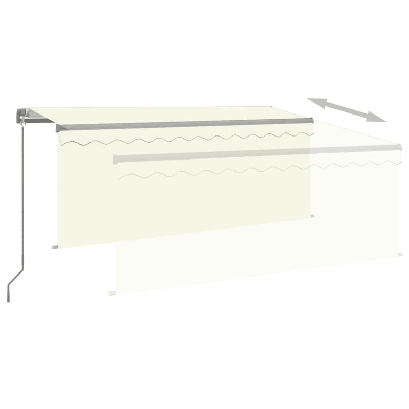 Manual Retractable Awning with Blind&LED 118.1"x98.4" Cream