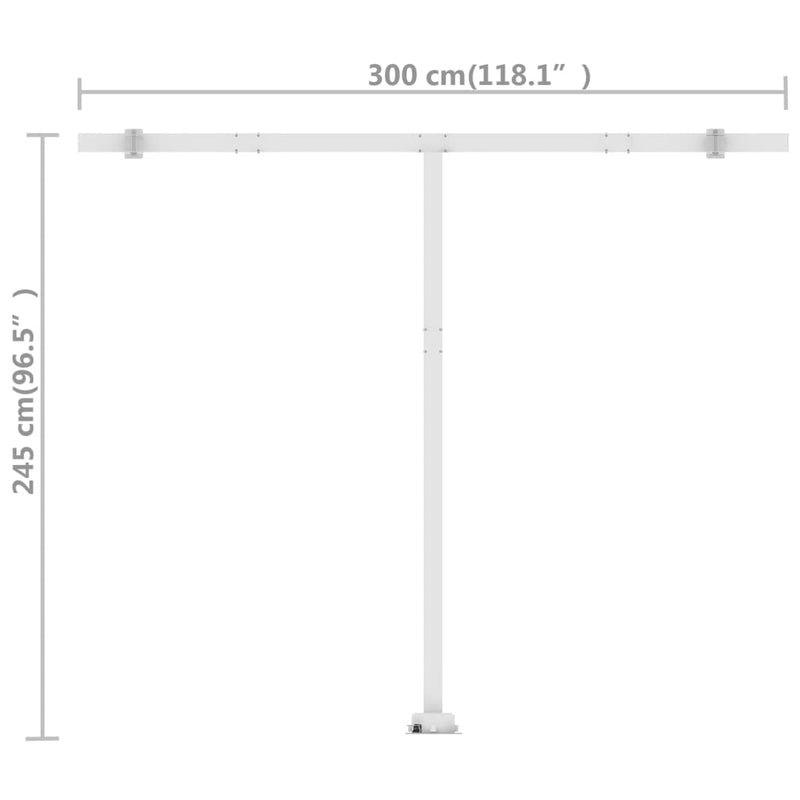 Freestanding Manual Retractable Awning 118.1"x98.4" Cream