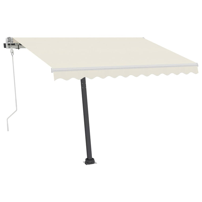 Manual Retractable Awning with LED 118.1"x98.4" Cream