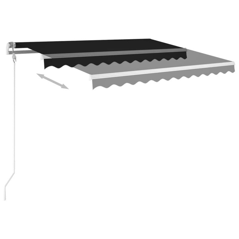 Manual Retractable Awning with LED 118.1"x98.4" Anthracite