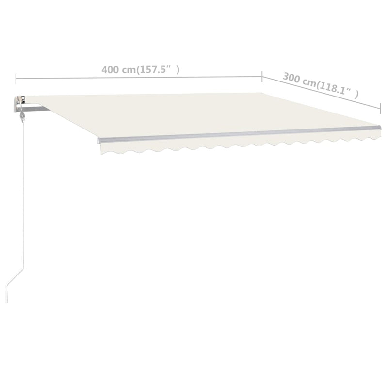Freestanding Manual Retractable Awning 157.5"x118.1" Cream
