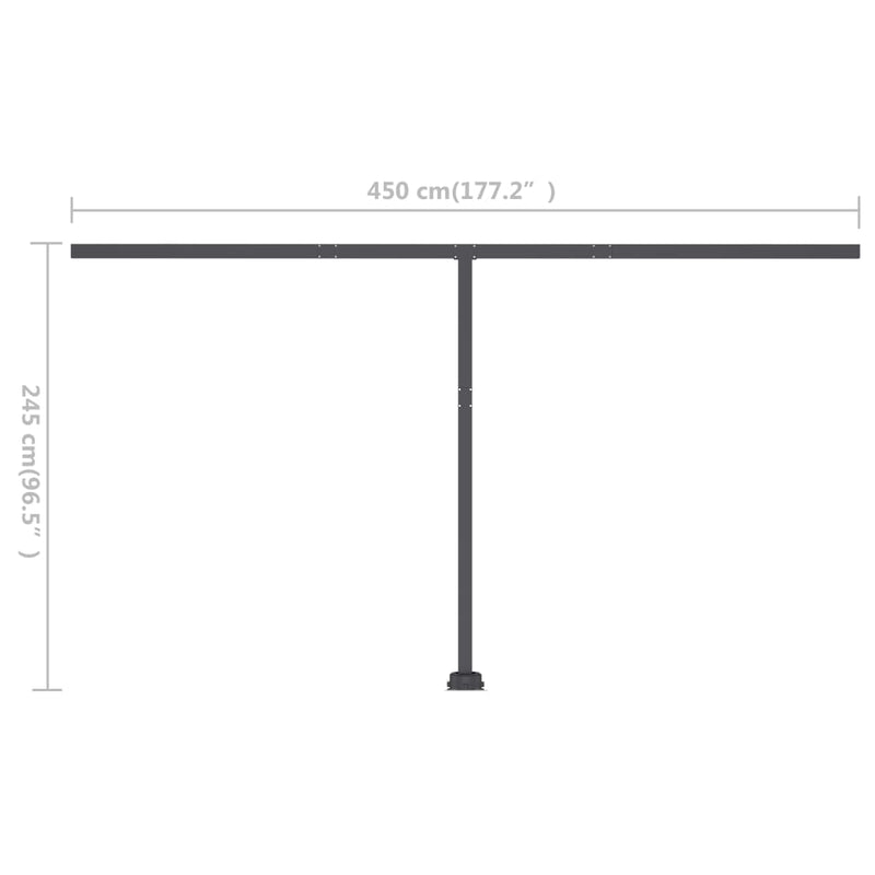 Freestanding Manual Retractable Awning 157.5"x118.1" Anthracite