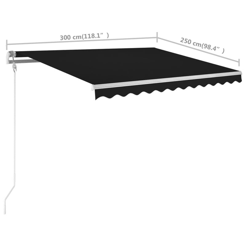 Manual Retractable Awning with Posts 118.1"x98.4" Anthracite