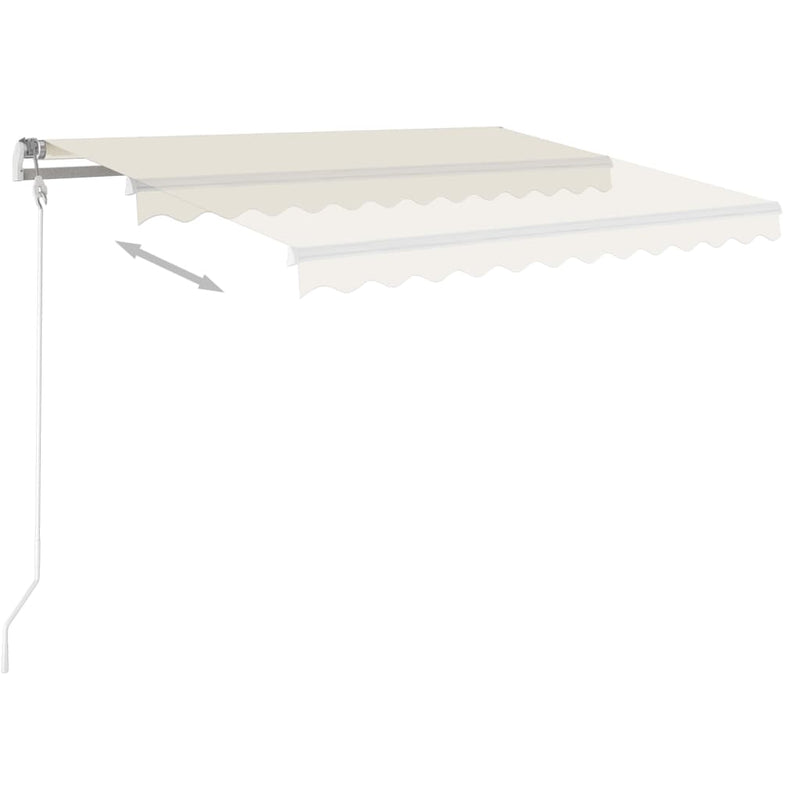 Manual Retractable Awning with Posts 118.1"x98.4" Cream