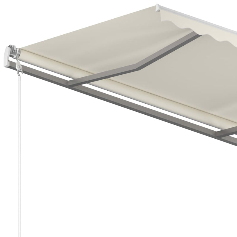 Manual Retractable Awning with Posts 118.1"x98.4" Cream