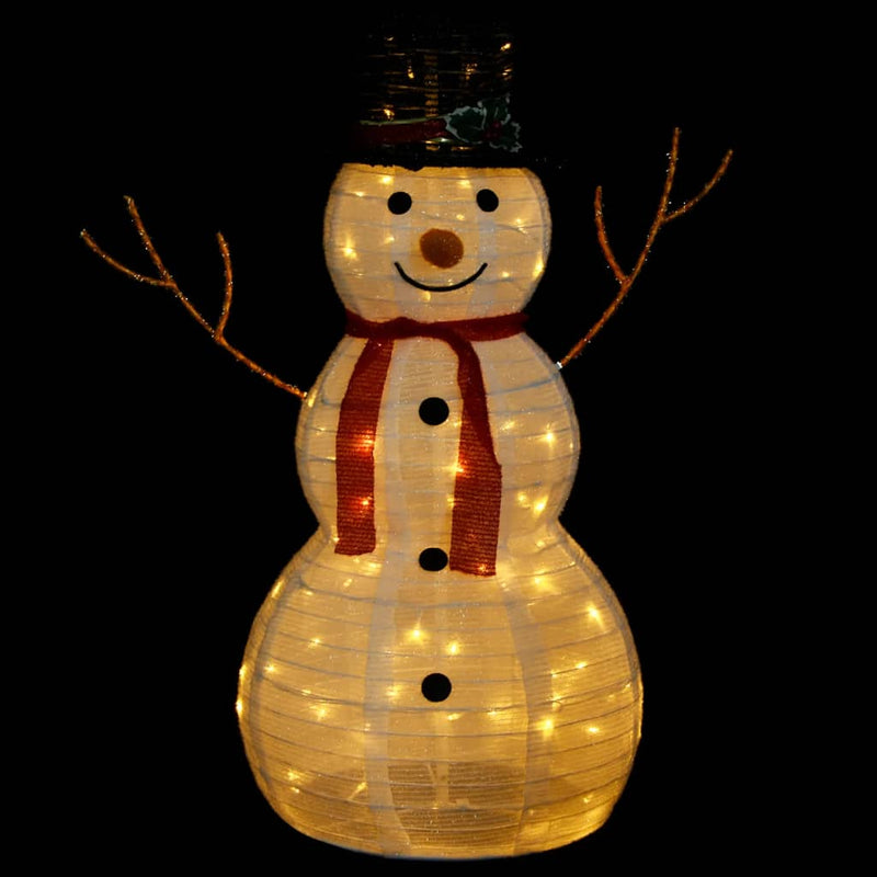 Decorative Christmas Snowman Figure with LED Luxury Fabric 35.4"