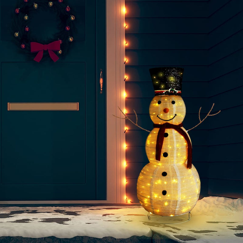 Decorative Christmas Snowman Figure LED Luxury Fabric 47.2"