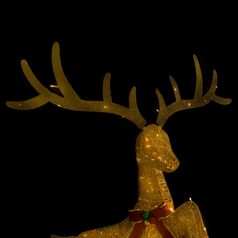 Flying Reindeer Christmas Decoration 120 LEDs Gold Warm White