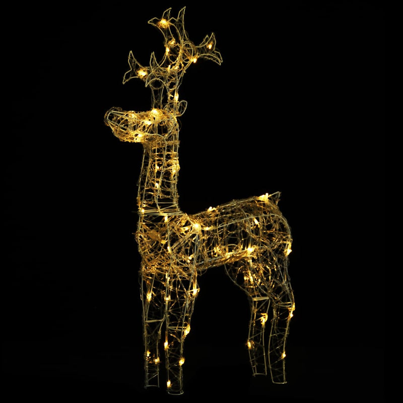 Reindeer Christmas Decoration 90 LEDs 23.6"x6.3"x39.4" Acrylic