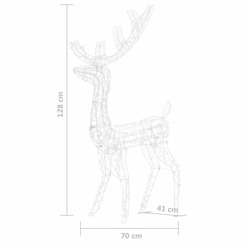 Acrylic Reindeer Christmas Decoration 140 LEDs 50.4" Warm White