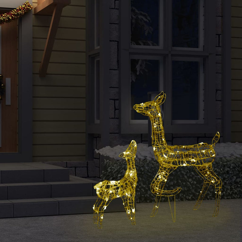 Acrylic Reindeer Family Christmas Decoration 160 LED Warm White