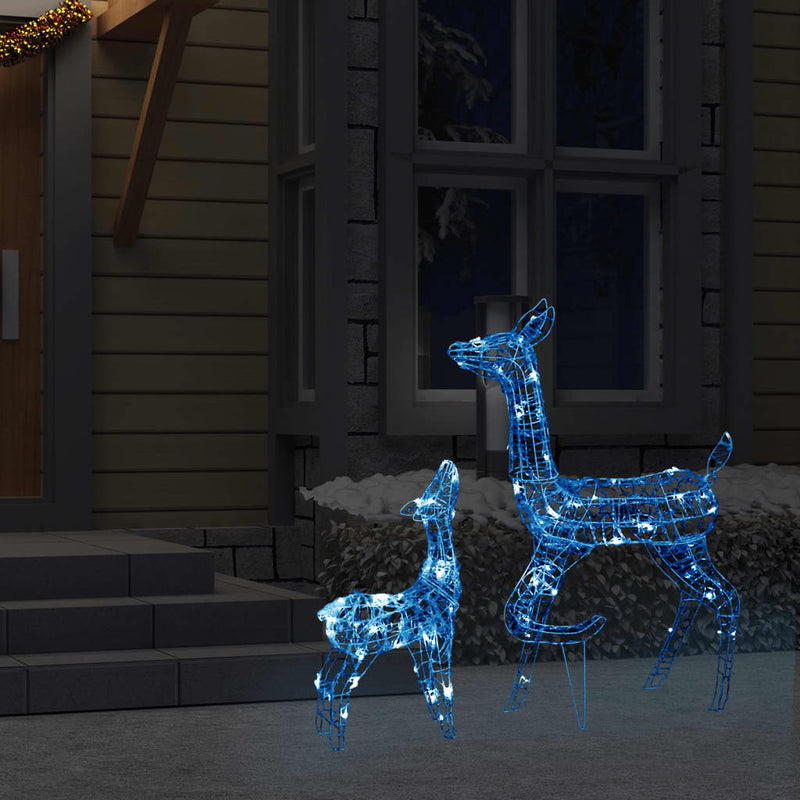 Acrylic Reindeer Family Christmas Decoration 160 LED Blue