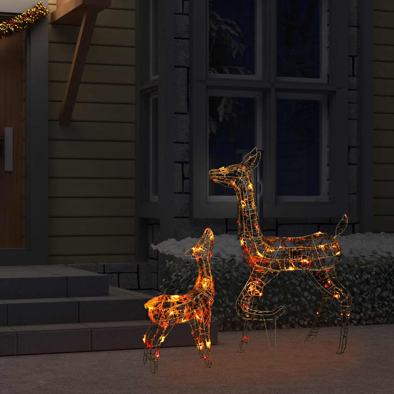 Acrylic Reindeer Family Christmas Decoration 160 LED Colorful