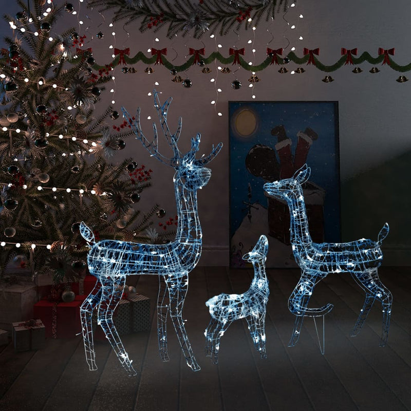 Acrylic Reindeer Family Christmas Decoration 300 LED Cold White