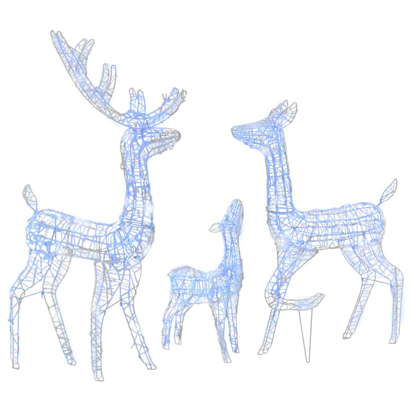 Acrylic Reindeer Family Christmas Decoration 300 LED Blue