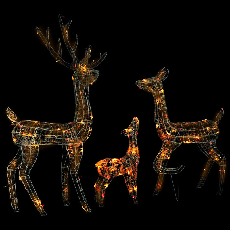 Acrylic Reindeer Family Christmas Decoration 300 LED Colorful