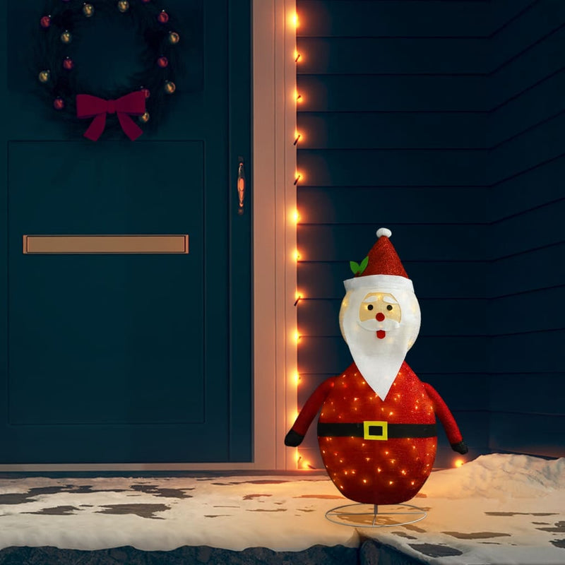Decorative Christmas Santa Claus Figure LED Luxury Fabric 35.4"
