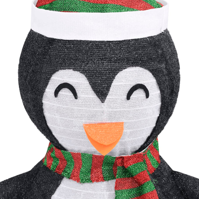 Decorative Christmas Snow Penguin Figure LED Luxury Fabric 35.4"