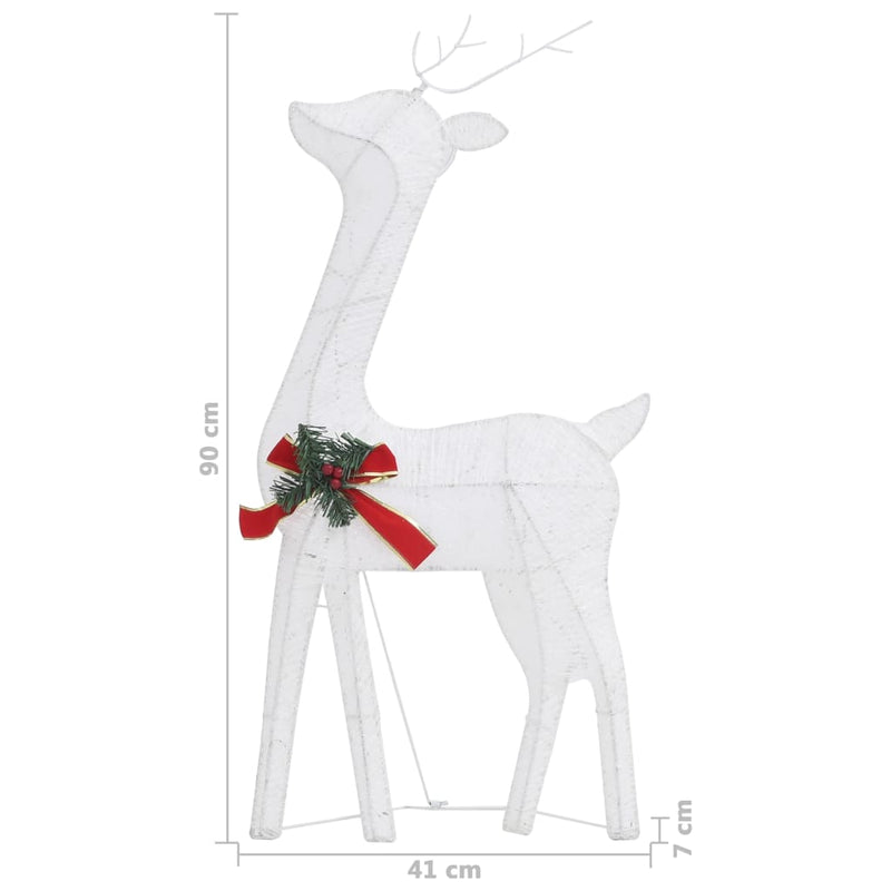 Christmas Reindeer Family 106.3"x2.8"x35.4" Silver Cold White Mesh