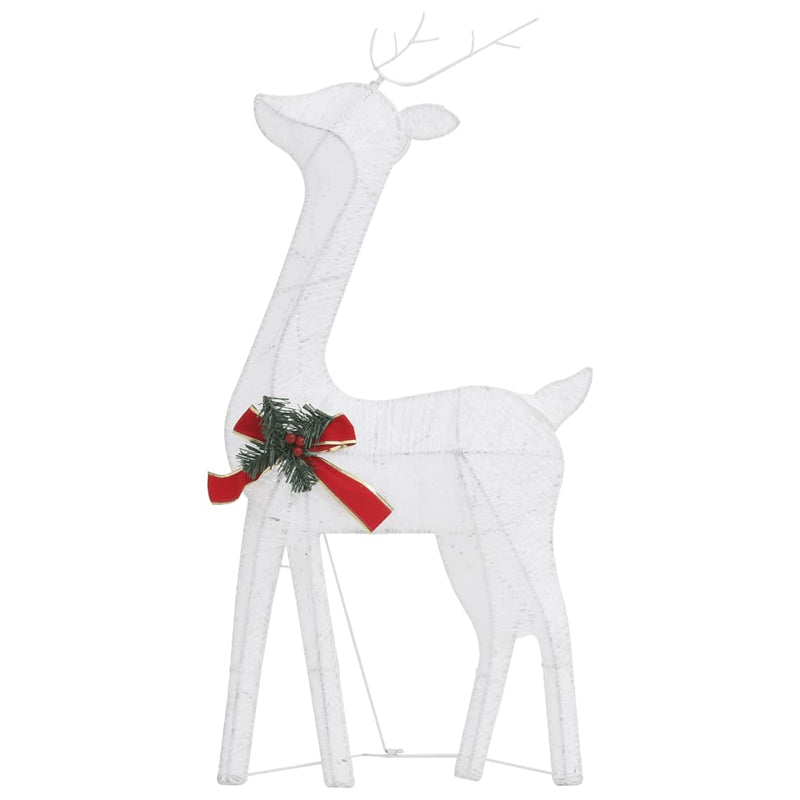 Christmas Reindeer Family 106.3"x2.8"x35.4" Silver Cold White Mesh