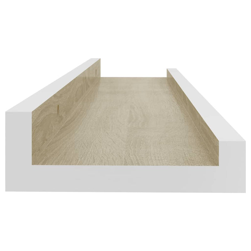 Wall Shelves 4 pcs White and Sonoma Oak 15.7"x3.5"x1.2"