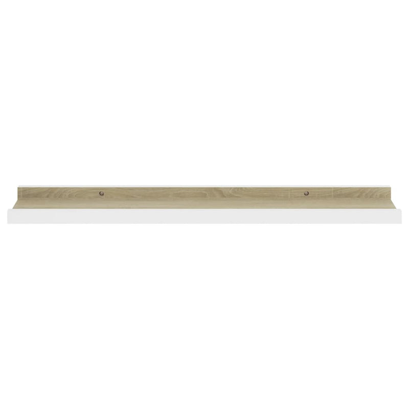 Wall Shelves 4 pcs White and Sonoma Oak 23.6"x3.5"x1.2"