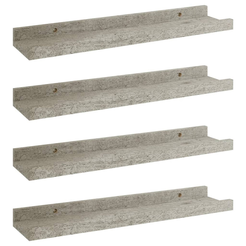 Wall Shelves 4 pcs Concrete Gray 15.7"x3.5"x1.2"