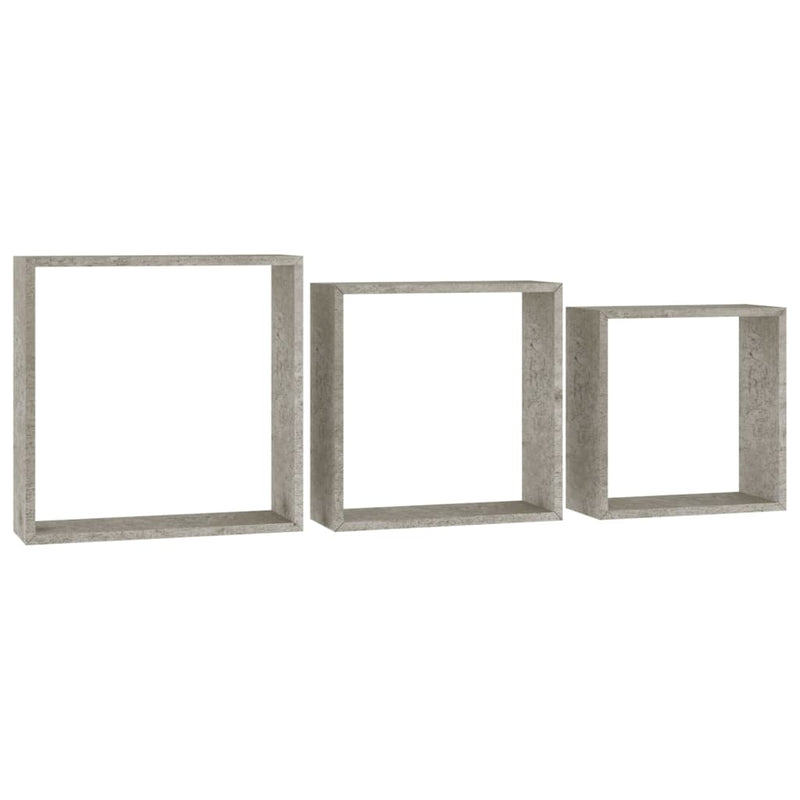 Wall Cube Shelves 3 pcs Concrete Gray
