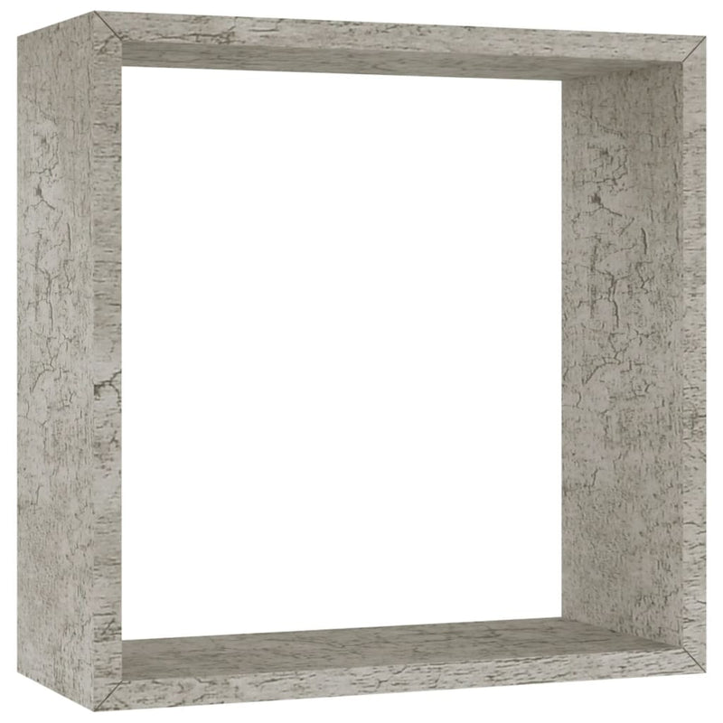 Wall Cube Shelves 3 pcs Concrete Gray