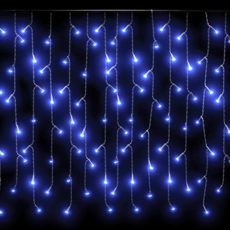 LED Curtain Icicle Lights 393.7" 400 LED Blue 8 Function